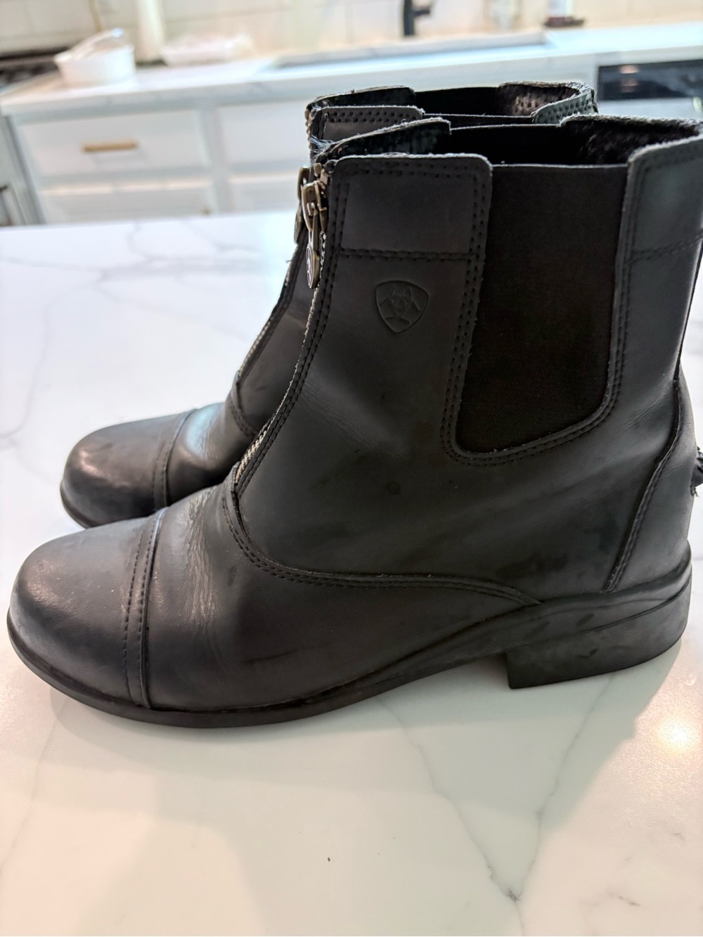 Ariat Kids Devon IV Black Waterproof Zip Paddock Boots Size 4 - Picture 3 of 6